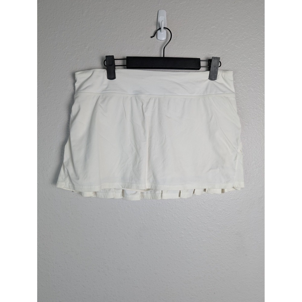 Lululemon Skort Womens 8 Reg White Tennis Pleated‎ Pockets Zip Pocket Athletic